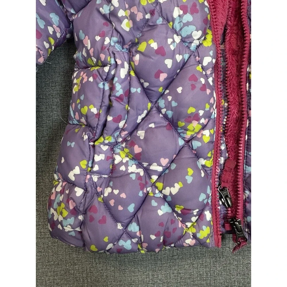 Snozu Girls Purple Puffer Fleece Lined Jacket Size 6